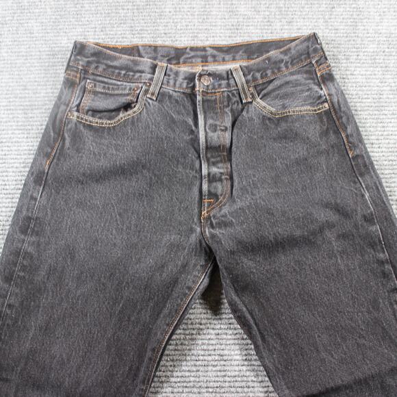 Levi's 501 Jeans Men's 34x32 Black Button Fly Straight Vintage Fade - Picture 10 of 11